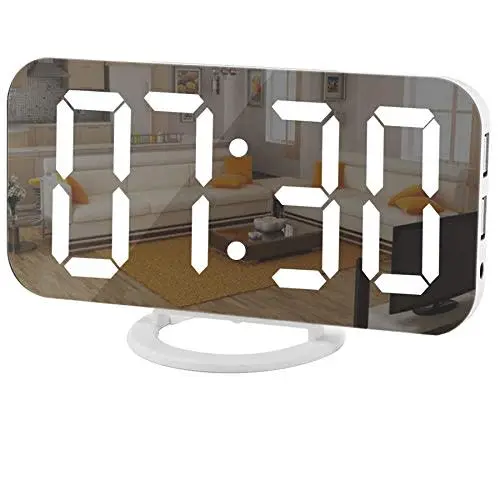 Digital Mirror Alarm Clock for Bedroom